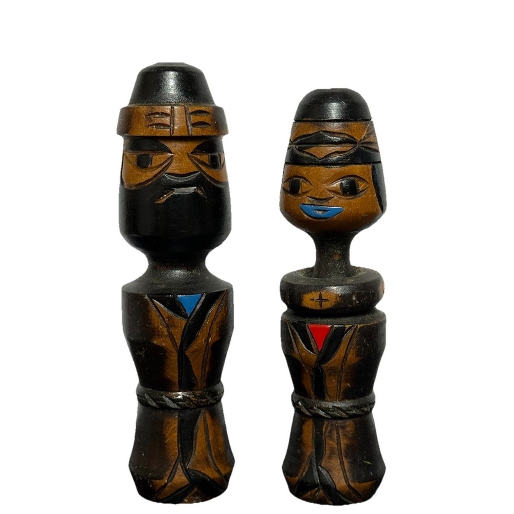 Kokeshi doll Japanese wooden doll Ainu couple